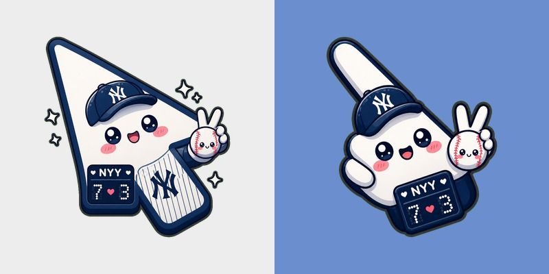 Kawaii NYY Score Peace Ball custom cursor pack preview for Chrome, Edge and Windows