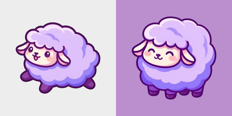 Kawaii Purple Sheep
