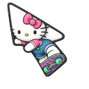 Kawaii Skateboarding Hello Kitty & Skateboard Cursor Default