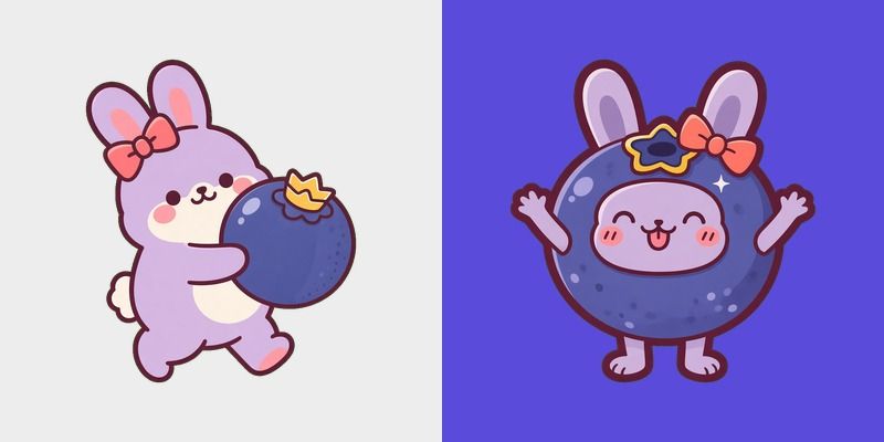 Lavender Bunny Blueberry Cursor