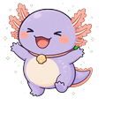 Lilac Axolotl Cheer Cursor Pointer