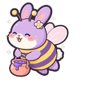 Lilac Bunny Bee Cursor Default
