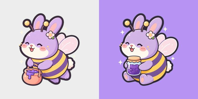 Lilac Bunny Bee Cursor