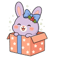 Lilac Bunny Present Cursor Pointer