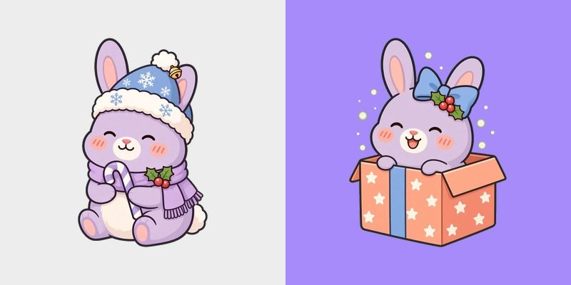 Lilac Bunny Present Cursor