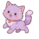 Lilac Fluffy Cat Cursor Default