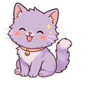 Lilac Fluffy Cat Cursor Pointer