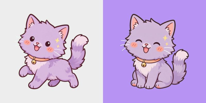 Lilac Fluffy Cat Cursor