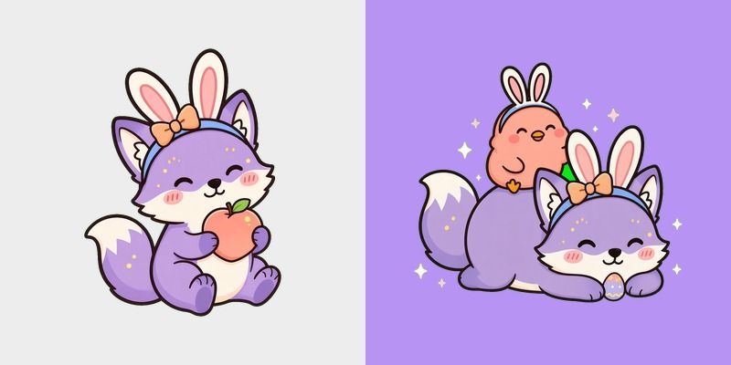 Lilac Fox Easter Ears Cursor