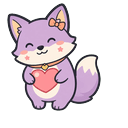 Lilac Fox Heart Cursor Default