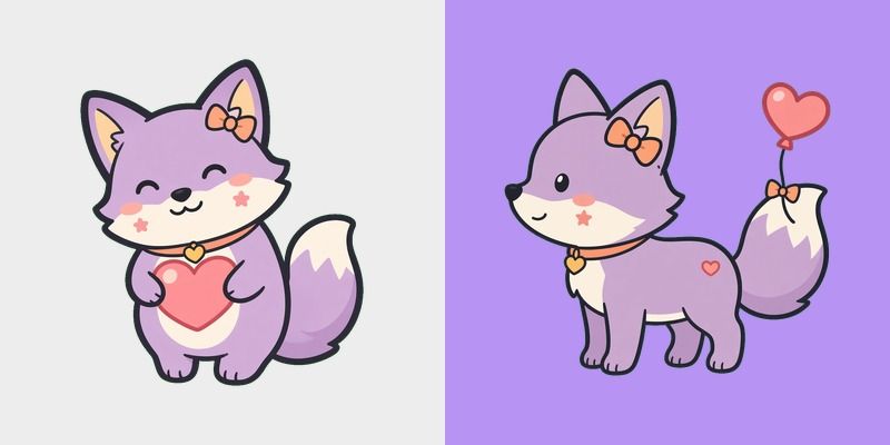 Lilac Fox Heart Cursor