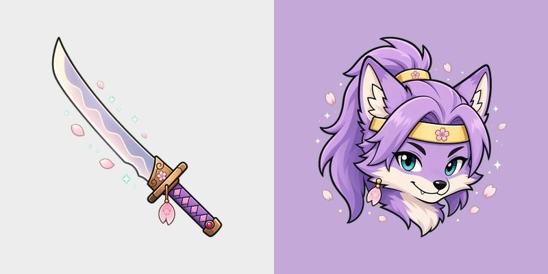 Lilac Sakura Katana Cursor