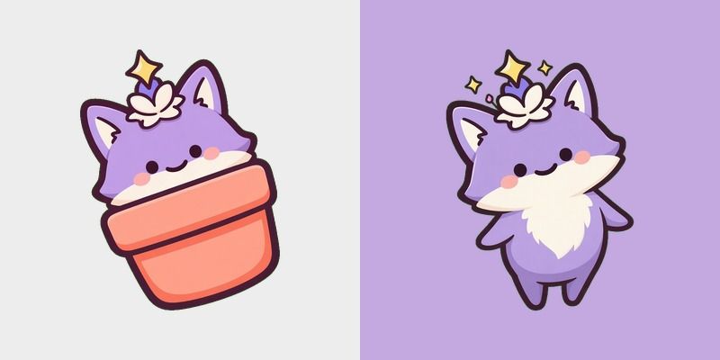 Lilac Sprout Fox Cursor