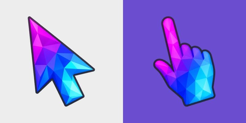 Low Poly Purple Blue Gradient Arrow