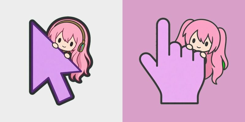 Megurine Luka Peek Cursor | Custom Cursors Planet