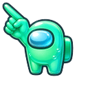 Meme Cute Among Us Green Frutiger Aero Character Pointer