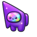 Meme Cute Among Us Purple Rainbow Stone Character Default