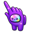 Meme Cute Among Us Purple Rainbow Stone Character Pointer