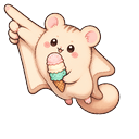 Meme Cute Chiikawa and Momonga with Ice Cream Pointer