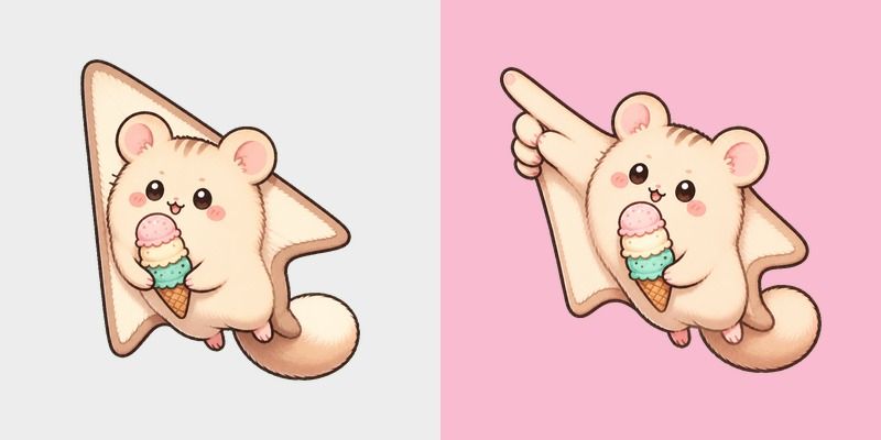 Meme Cute Chiikawa and Momonga with Ice Cream