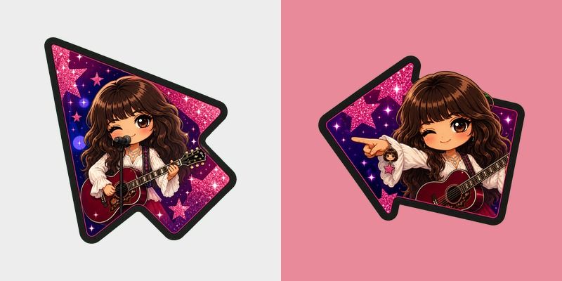 Meme Cute Ella Langley Jaded custom cursor pack preview for Chrome, Edge and Windows
