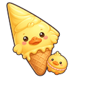 Meme Cute Kawaii Duck Ice Cream and Duck Macaron Default