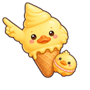 Meme Cute Kawaii Duck Ice Cream and Duck Macaron Pointer