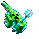Meme Cute Minecraft Charged Creeper and Channeling Trident Pointer