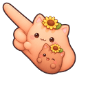 Meme Cute Mochi Mochi Peach Cats Peach and Goma in Sunflower Hats Pointer