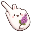 Meme Cute Molang and a Purple Lilac Branch Pointer