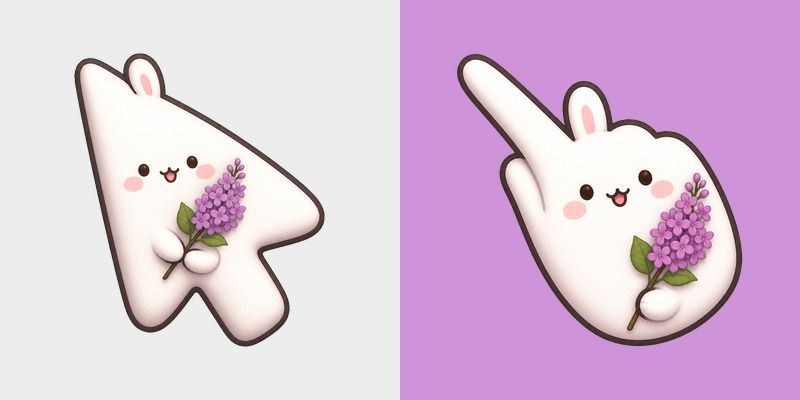 Meme Cute Molang and a Purple Lilac Branch