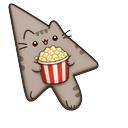 Meme Cute Pusheen and a Popcorn Bucket Default