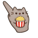 Meme Cute Pusheen and a Popcorn Bucket Pointer