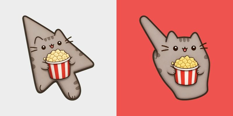 Meme Cute Pusheen and a Popcorn Bucket