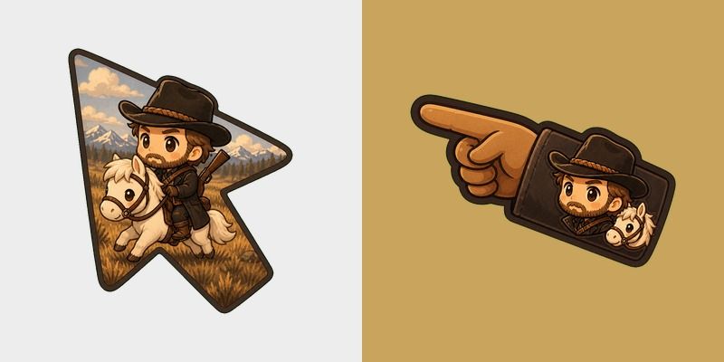 Meme Cute Red Dead Redemption custom cursor pack preview for Chrome, Edge and Windows