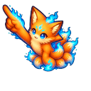 Meme Cute Roblox Blox Fruits Kitsune and a Blue Flame Pointer