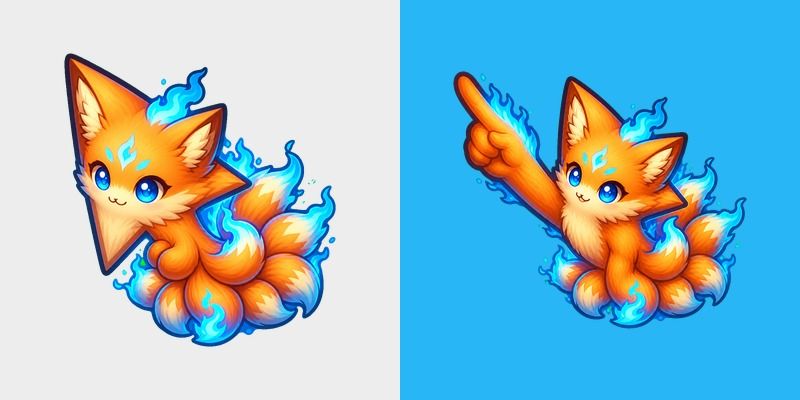 Meme Cute Roblox Blox Fruits Kitsune and a Blue Flame