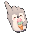 Meme Cute San-X Penguin and Colorful Ice Cream Pointer