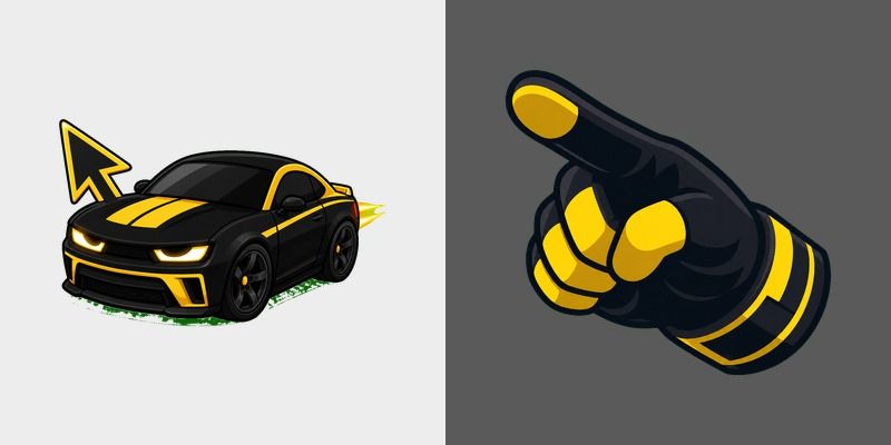 Midnight Super Bee custom cursor pack preview for Chrome, Edge and Windows