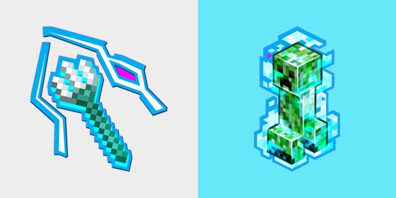 Minecraft Charged Creeper Channeling Trident