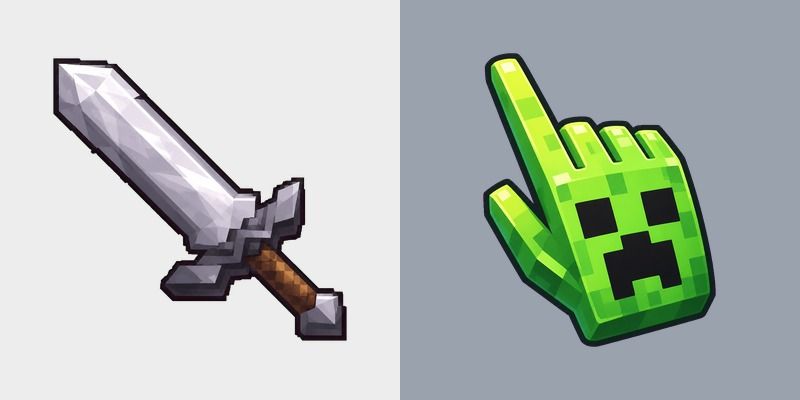 Minecraft Iron Sword Creeper Head