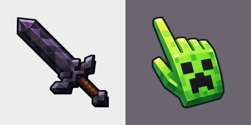 Minecraft Netherite Sword Creeper Head