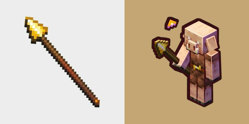 Minecraft Piglin Golden Spear Cursor