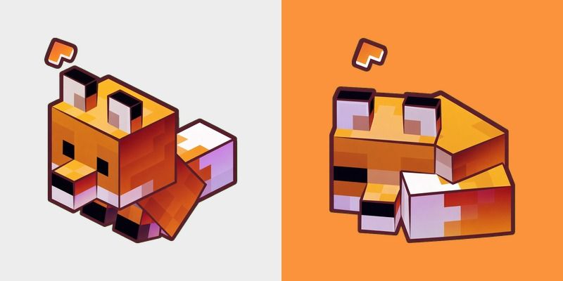 Minecraft Sitting Sleeping Baby Fox
