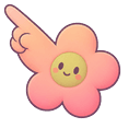 Minimal Gradient Peach Flower Pointer