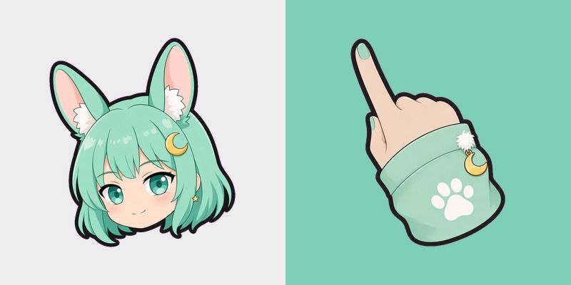 Mint Bunny Clip Cursor