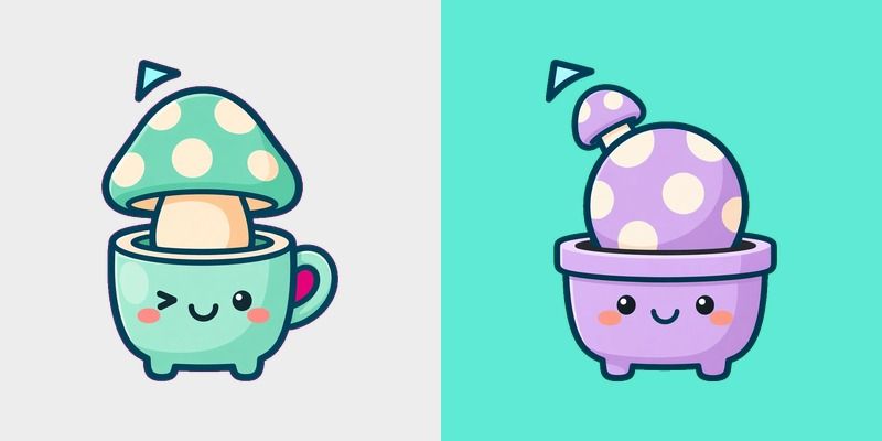 Mint Mushroom Cup