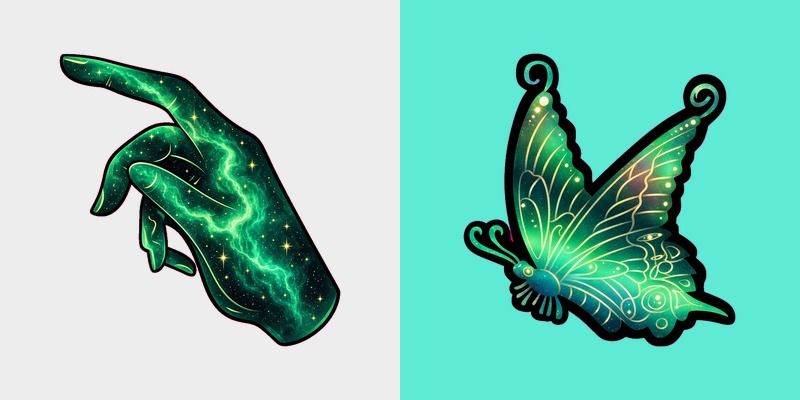 Mint Space Hand Butterfly