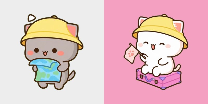 Mochi Peach and Goma Traveling