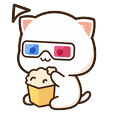 Mochi Peach and Goma Watching Movie Default